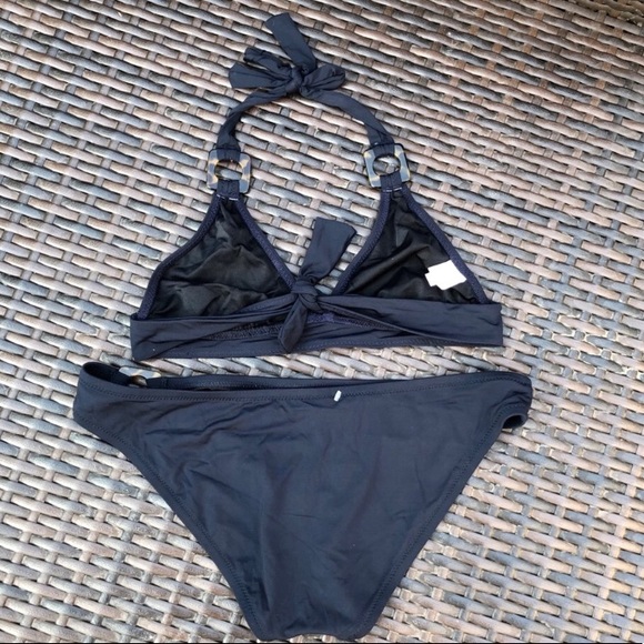 NWOT J.Crew Navy Bikini with Tortoise Shell Detail - Picture 2 of 3